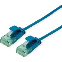 Roline RM UTP DataCenter Patchkabel Cat.6A (Klasse EA), extra dun, blauw, 1 m