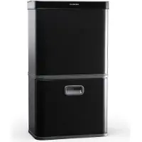 Klarstein rvs afvalbak met 56 L volume, sensor en 3 compartimenten (36L+2x10L), afvalscheiding, soft-close deksel, led controlepaneel, zonder aanraken - afvalemmer voor de keuken met 2 vakken