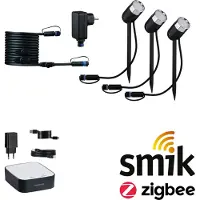 Paulmann 5183 smik Gateway + P&S Pike Set Home Pakket Smart Home System 13.5 W RGBW Zwart, Zilver