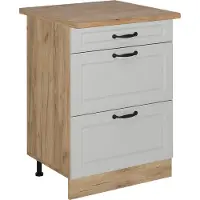 Vicco Keukenonderkast R-Line Wit Landhuis 60 cm met laden, WB Eik, Model 54212
