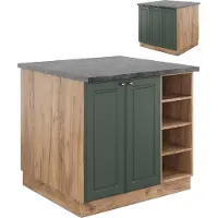 Vicco Fame-Line Keukeneiland – 90 cm zonder werkblad Groen-Goud Land/Goud Power Eik