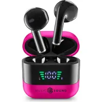 Music Sound draadloze TWS oordopjes met Bluetooth en LED-display roze