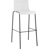CLP Barkruk Hoover - kunststof, metalen poten, zwart - Wit