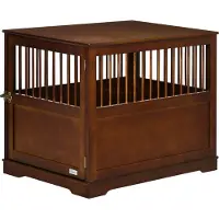 PawHut Paws hondenkooi met slot, verhoogde standaard, transportbox, 80,5 cm x 59,5 cm x 67,5 cm, bruin