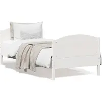 vidaXL Bedframe zonder matras massief grenenhout wit 90x190 cm