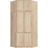Akord Hoekkledingkast S100 met Opzetstuk / Furniture Factory / Sonoma Eik / 100 x 235 x 50 cm