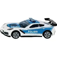 Siku Chevrolet Corvette ZR1 politiewagen speelgoed - blauw/wit, metaal/plastic