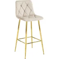 Leobert NADO kruk - beige fluweel / GOUDEN poten x 1