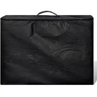 vidaXL Inklapbare massagetafel 3 zones met houten frame (zwart)