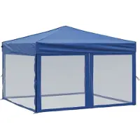 vidaXL Partytent inklapbaar met zijwanden 3x3 m blauw