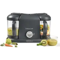 Beaba Babycook Duo - 4-in-1 Stoomkoker en Babyvoeding Bereider - Twee Grote Kommen - Grijs - Foodprocessor