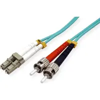 Value LWL-kabel 50/125µm OM3, LC/ST, LSOH, turquoise, 10 meter