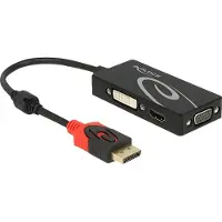 DeLOCK Premium DisplayPort 1.2 naar HDMI, DVI en VGA adapter / zwart - 0,15 meter