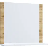 VCM VCB10 Mini spiegelkast , badkamerspiegel met 1 plank Honing eiken decor/wit.