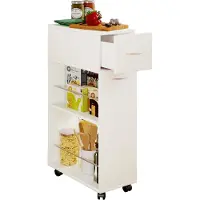 VCM Tusal keukenmodule op wielen 1 lade wit.