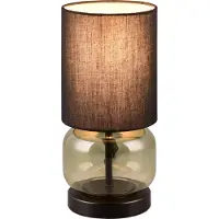 TRIO Zwarte tafellamp Elio met groen glas
