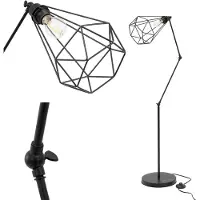 Toolight Moderne vloerlamp - geometrisch design - 173 cm - zwart - energiezuinig