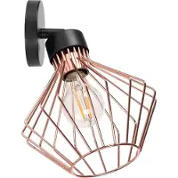 Toolight Geometrische wandlamp - rosé goud - 20 x 19 cm - E27 fitting - zwart/rosé goud