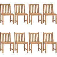 vidaXL Tuinstoelen 8 st met kussens massief teakhout