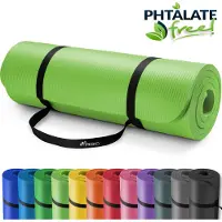 Tresko Yoga mat lichtgroen 1 cm dik, fitnessmat, pilates, aerobics