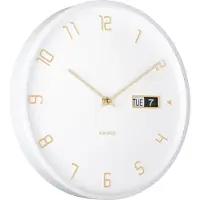 Karlsson Wandklok Data Flip - Wit - Ø30cm - Wandklok Modern