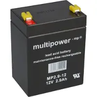 Multipower MP2,9-12 Loodaccu 12 V 2.9 Ah Loodvlies (AGM) (b x h x d) 79 x 107 x 56 mm Kabelschoen 4.8 mm Onderhoudsvrij, Geringe zelfontlading