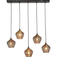 Light & Living Hanglamp Alvaro 5-lichts brons