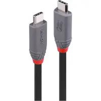 Lindy 36956 USB4-kabel, 0,8 meter, 240W, Type C, 40 Gbit/s, Anthra Line