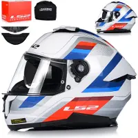 LS2 FF808 STREAM II VINTAGE Wit Blauw Rood-06 Integraalhelm Maat XS