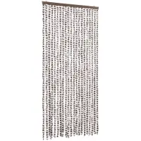 vidaXL Vliegengordijn 90x200 cm chenille taupe en wit