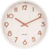 Karlsson - Wandklok Pure - Wit - Ø22cm