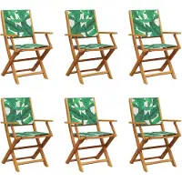 vidaXL Tuinstoelen 6 st inklapbaar stof en massief hout groen