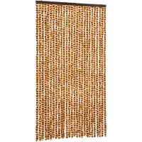 vidaXL Vliegengordijn 118x220 cm chenille okerkleurig en wit
