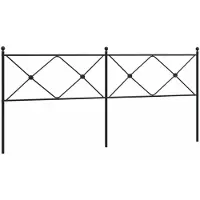 vidaXL Vervangend hoofdbord 200 cm metaal zwart