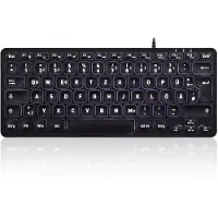 Perixx PERIBOARD-332B DE, minitoetsenbord, USB bedraad, achtergrondverlichting, zwart (NL, Bedraad), Toetsenbord, Zwart