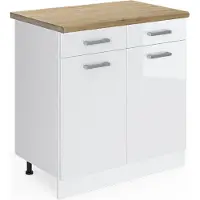 Vicco R-Line Keukenonderkast – 80 cm WB Eik Wit Hoogglans