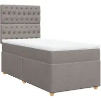 vidaXL Boxspringbed met matras, taupe, 90x190 cm, gestoffeerd