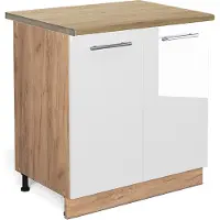 Vicco Fame-Line Keukenonderkast – 80 cm met legplank, WB Eik Wit Hoogglans