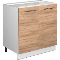 Vicco Keukenonderkast Fame-Line Goudkleurig Eiken/Wit 80 cm zonder werkblad, Model 38317