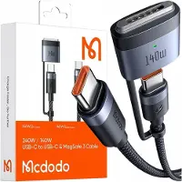 Mcdodo 2-in-1 USB-C naar USB-C + MagSafe 3 kabel, CA-0140, 2 meter (zwart)