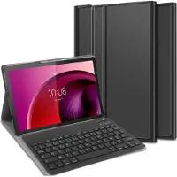 Just in Case tablet Hoes met Toetsenbord geschikt voor Lenovo Tab M10 (5G) - AZERTY Bluetooth Keyboard Case - Zwart