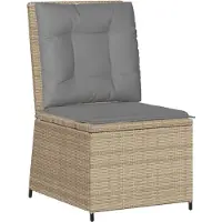vidaXL Tuinbank verstelbaar met kussens poly rattan beige