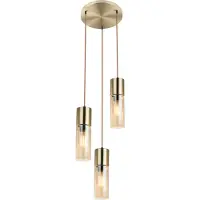 Globo Lighting 3-lichts hanglamp Annika goud design