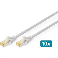 Digitus Kruiskabel (patch cord) RJ45-RJ45, cat.6A, S/FTP, AWG 26/7, LSOH, 0.5m, grijs, 10stuks
