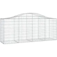 vidaXL Gabion met hoge boog, 200x50x80/100 cm, verzinkt staal