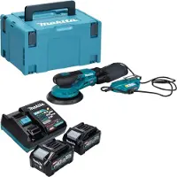 Makita Slijpmachine + polijstmachine, BO 002 CGM201 Accuschuurmachine 40 V max. 150 mm 5,0 mm slag Borstelloos + 2x accu 4,0 Ah (Excentrische schuurmachine)