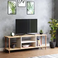 En.casa TV meubel Ærøskøbing 120x29x43 cm houtkleurig wit