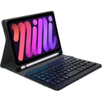 Cazy tablet Hoes met Toetsenbord geschikt voor iPad Mini 7 (2024) - QWERTY Bluetooth Keyboard Case - Zwart