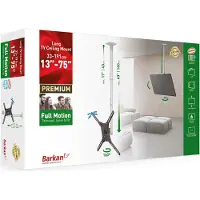 Barkan Mounting Systems - Plafondbeugel 13 inch - 75 inch/33cm - 191cm - Vlak/Gebogen TV - Kijkhoek, Uittrekbaar, Draaibaar + Kantelbaar