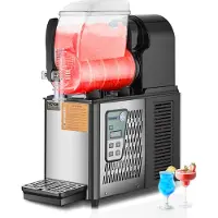 Vevor commerciële slushmachine, 4 liter, enkele tank, voor bevroren dranken. Roestvrijstalen slushmachine met bedieningspaneel, geschikt voor 16 bekers. Zelfgemaakte softijs maker